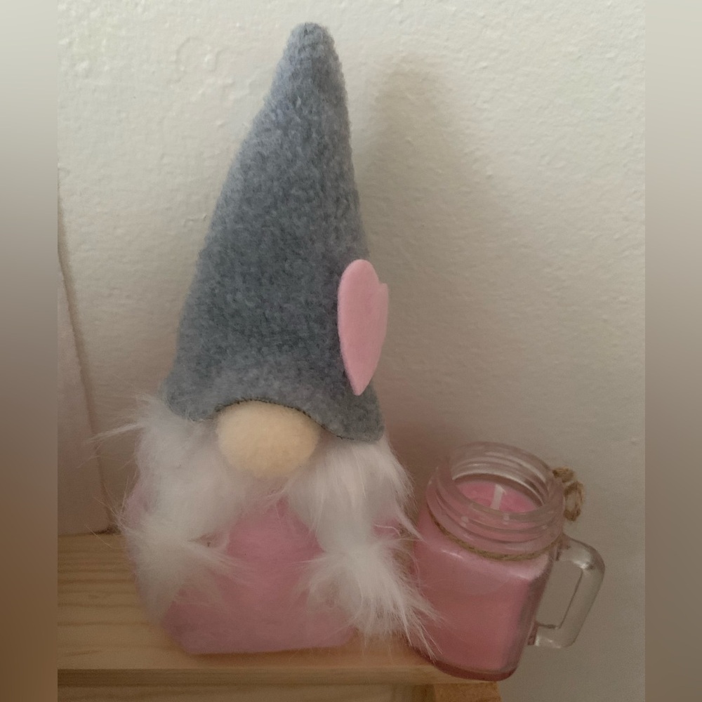 Cute lil Gnome and Tiny little mason jar candle